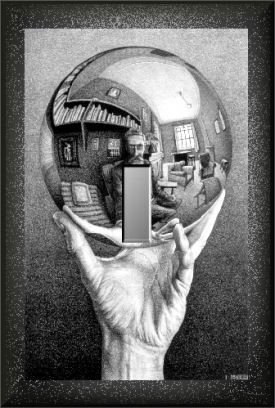 Hand Holding Reflective Sphere MC Escher Single Switch Plate