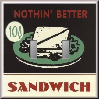 Sandwich 10 Cents Retro Look Diner Sign Double Switch Plate