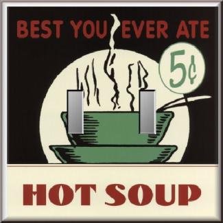 Hot Soup 5 Cents Retro Look Diner Sign Double Switch Plate