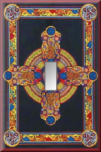 Colorful Celtic Cross Designs Single Switch Plate