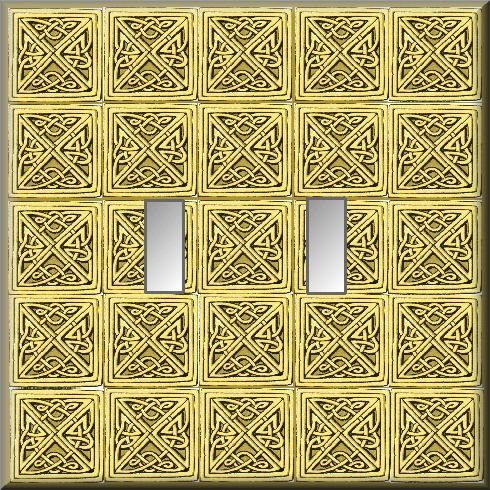Tiled Square Celtic Knots Design Double Switch Plate