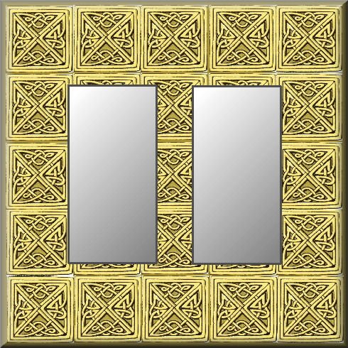 Tiled Square Celtic Knots Design Double Rocker Switch Plate