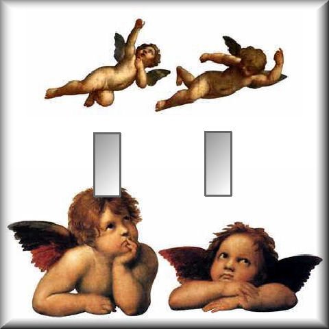 Classic Angels Cherubs Double Switch Plate