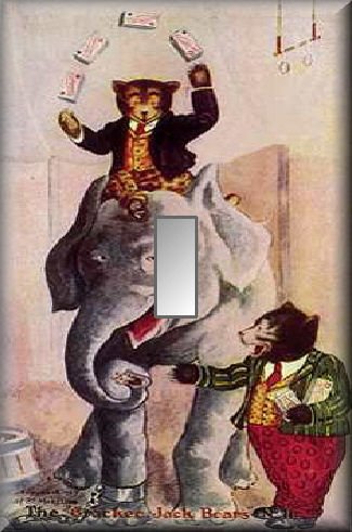 Cracker Jack Bears Circus Elephant Single Switch Plate