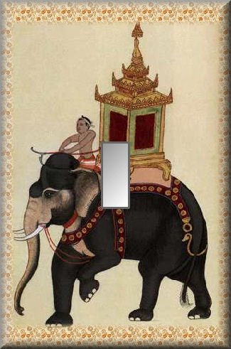 East Indian Elephant Ornate Taxi Single Switch Plate