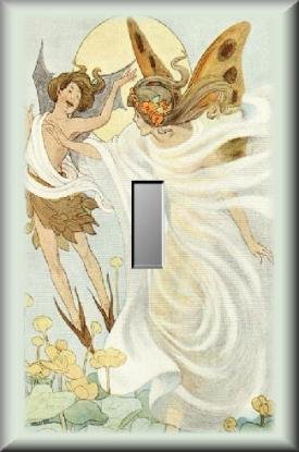 Fairy Pixie Field of Wildflowers Single Switch Plate