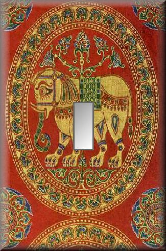 East Indian Elephant Tapestry Single Switch Plate