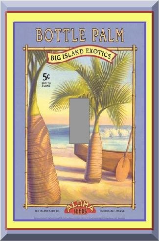 Vintage Tropical Palm Tree Seed Packet Single Switch Plate