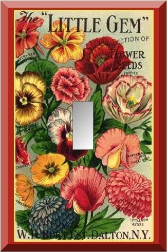 Vintage Little Gem Collection Flower Seed Packet Switch Plate