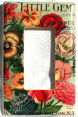 Vintage Little Gem Collection Flower Seed Packet Rocker Switch Plate