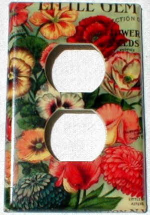 Vintage Little Gem Collection Flower Seed Packet Outlet Cover