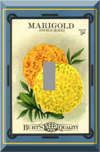 Vintage Marigold Flower Seed Packet Single Switch Plate