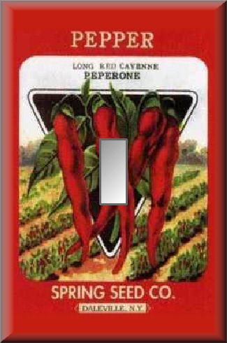 Vintage Cayenne Pepper Seed Packet Single Switch Plate