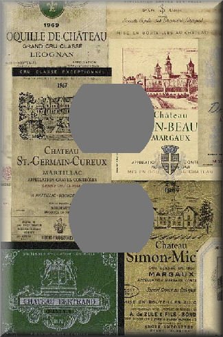 Vintage Wine Label Collage Cool Tones Outlet Cover