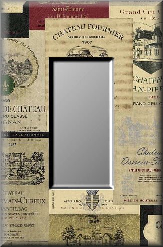 Vintage Wine Label Collage Cool Tones Single Rocker Switch Plate