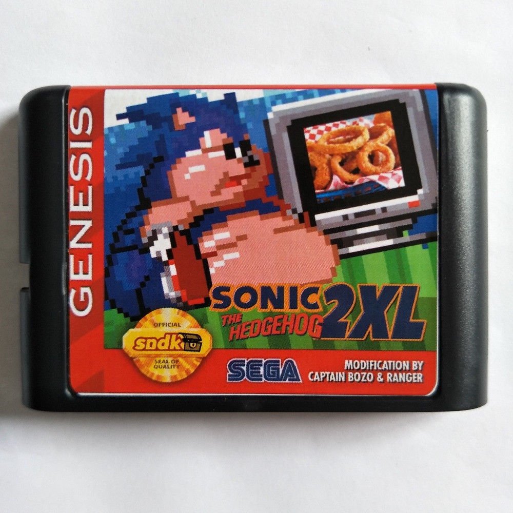 Sonic 2 XL The Hedgehog 16 Bit MD Game Cartridge Card Sega Mega Drive