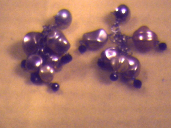 Silver w/Beads Pierced Earrings (015)