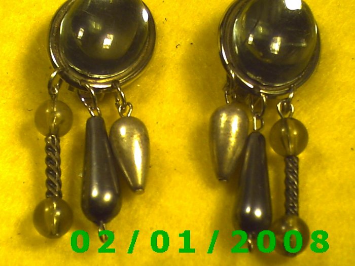 Silver w/Crystal Clip On Earrings