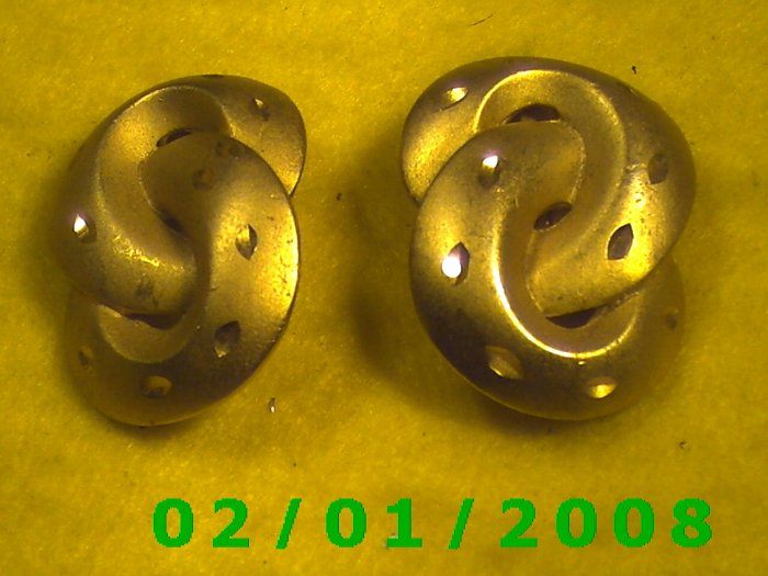 Gold Knots Clip On Earrings