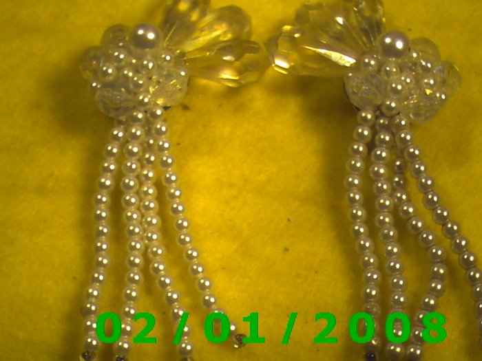 Crystal n Pearls Clip On Earrings
