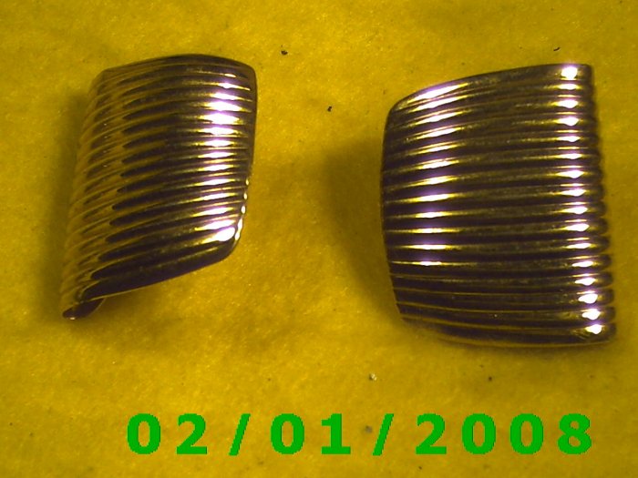 Gold Shield Clip On Earrings