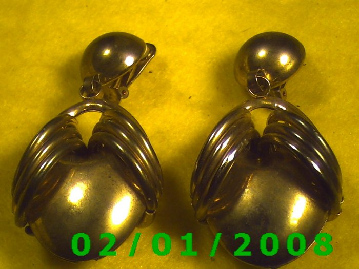 Gold Bug Clip On Earrings