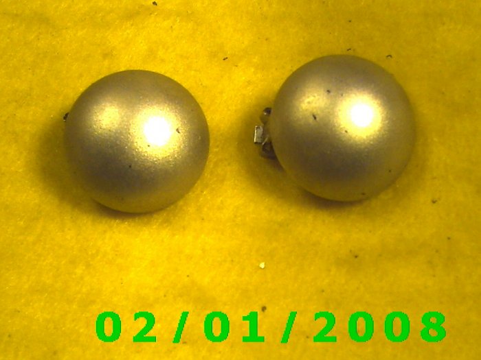 Silver Buttons Clip On Earrings