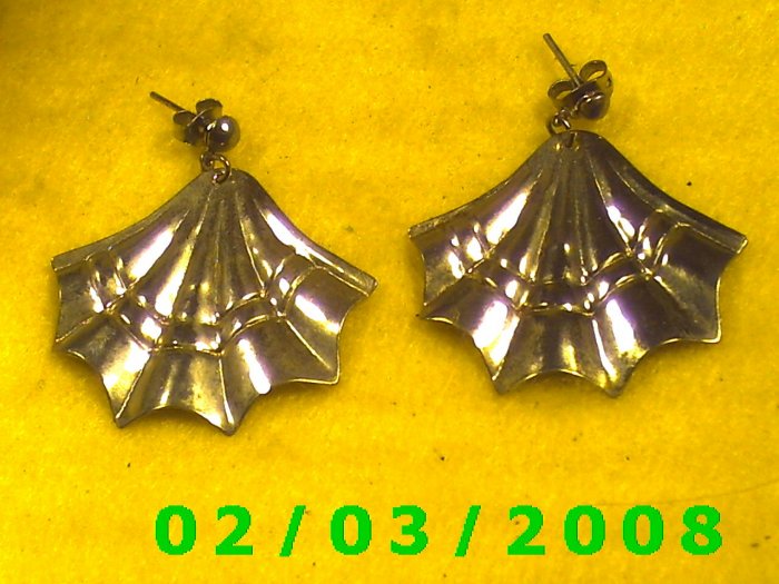 Silver Fan Pierced Earrings