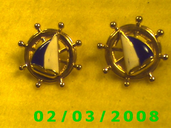 Ship's Wheel Pierced Earrings