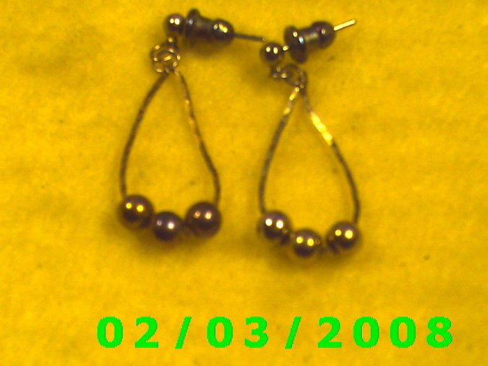 Gold Bead Pierced Earrings