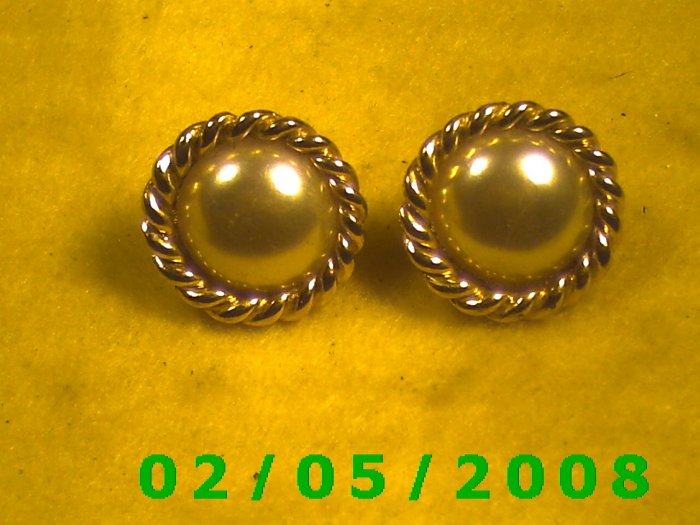 Gold n Pearl Pierced Earrings