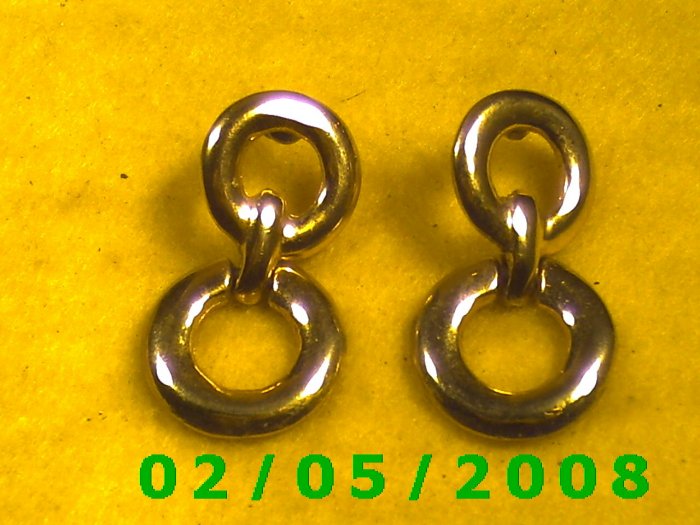 Gold Circles Pierced Earrings