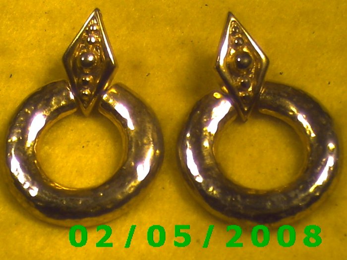 Gold Circles Pierced Earrings