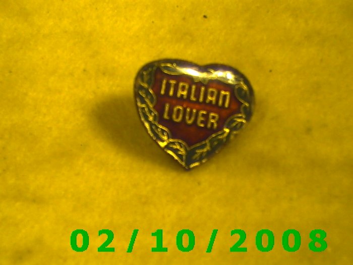 Italian Lover Heart Hat Pin