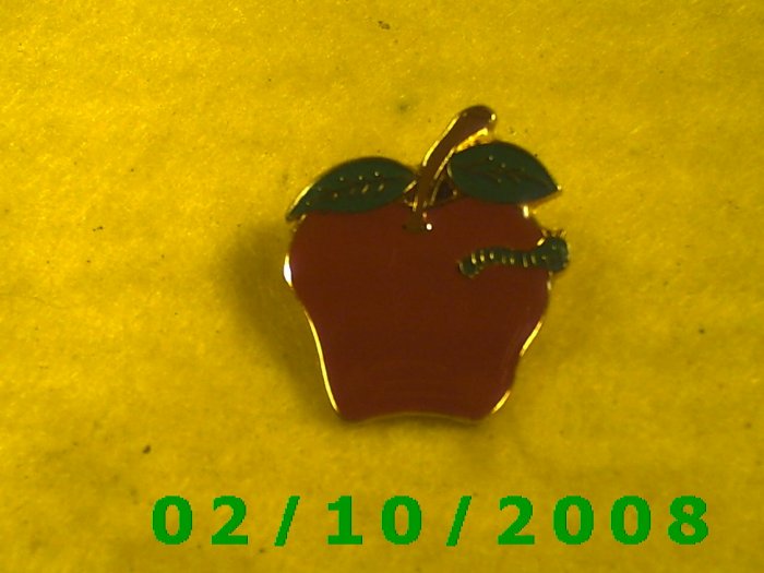 The Apple and the Worm Hat Pin