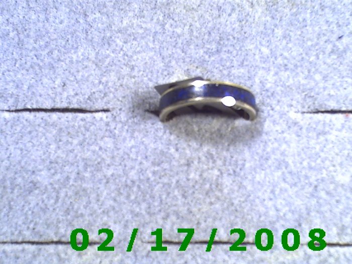.925 Silver Ring w/blue inlay