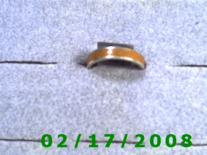 .925 Silver Ring w/brown inlay