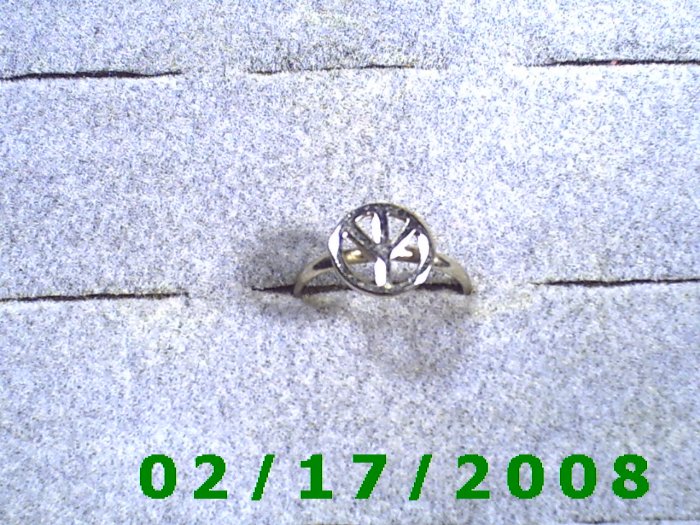 Silver Ring Hippi Peace Size 5