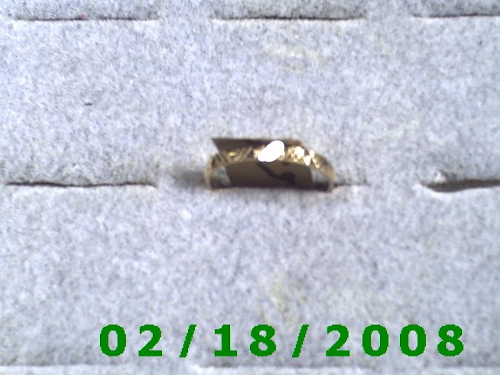 .925mws Gold over silver Ring size 5 wedding band