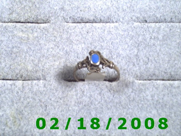 .925 Silver Ring size 6 w/blue stone