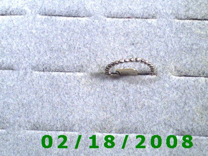 .925 Silver Ring size 6 with beaded look