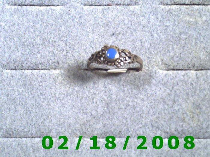 .925 Silver Ring size 7 w/blue stone