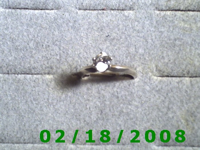 .925 Silver Ring size 8 w/clear stone (engagement)