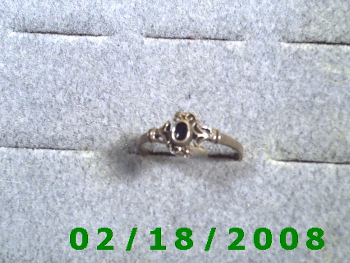 .925 Silver Ring size 9 w/black stone