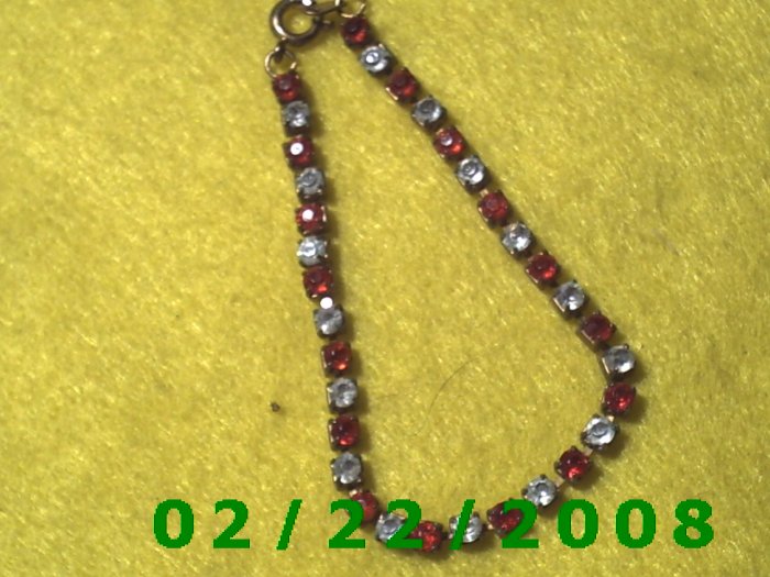 Red and Clear Rhinestone Bracelet for Children (024)