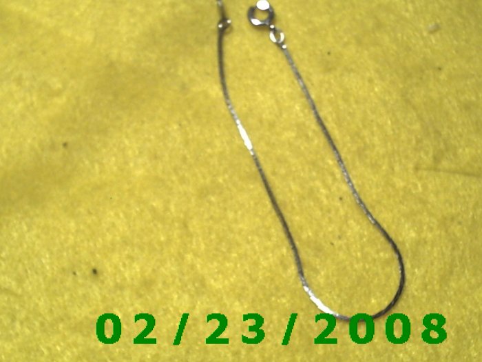 7" 1mm wide Silver Bracelet (037)