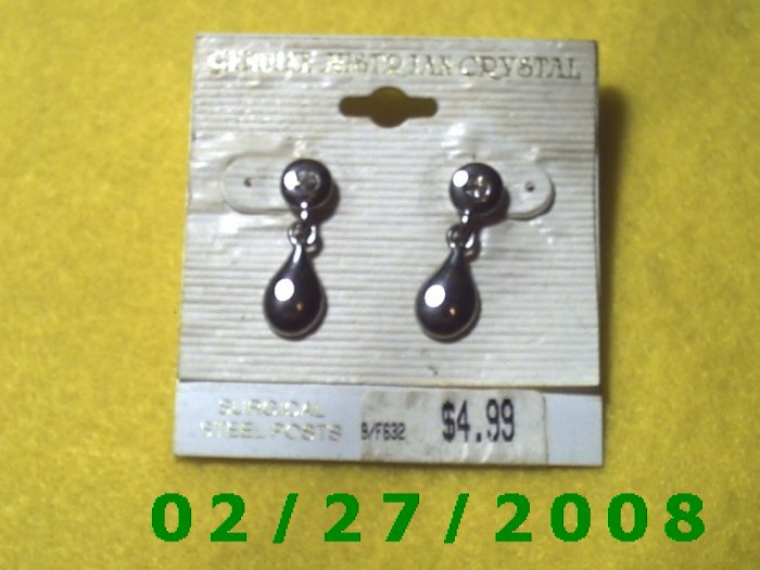 Earrings, Genuine Austrian Crystal surgical steel posts (001)