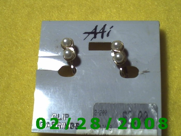 Earrings Clip On w/pearls (014)