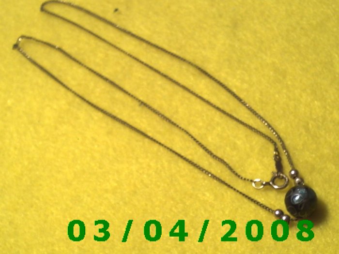 18" Gold Necklace w/beads Signed Elka (045)