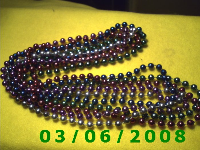 5 Strands of Mardi Gra Beads (010)